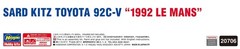 Hasegawa 1/24 Third Kits Toyota 92C-V 1992 Le Mans Plastic Model Kit 20706