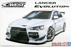 Aoshima 1/24 The Tuned Car(19)Model Kit C-West Mitsubishi Lancer Evolution EVO X