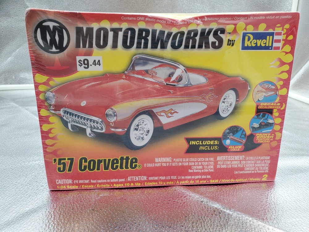 Revell Motorworks ’57 Corvette Model Kit #85-1254 unopened dented Box