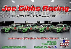 Salvinos Joe Gibbs Racing 2023 Toyota Camry TRD 4 in 1 – Plastic Model Race Car