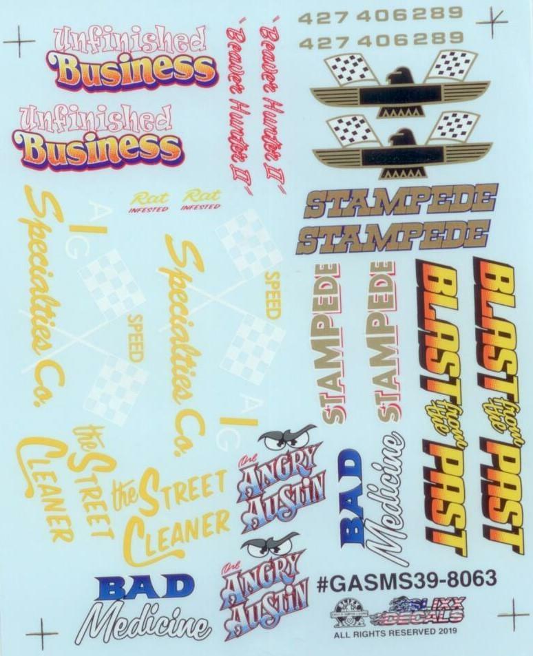 Slixx 8063 Gasser Mini Sheet #39 1/24 1/25 decal
