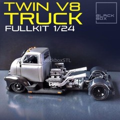 Vintage Style Twin V8 Cab Over Lowrider Custom Truck Resin model build kit