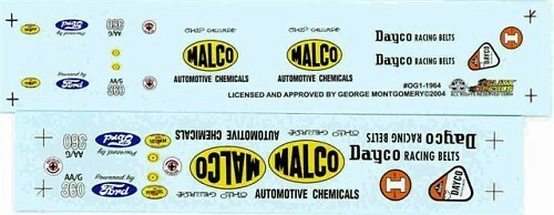 Slixx 1964 Malco Automotive Chemicals 33 Willys Gasser Drag decal