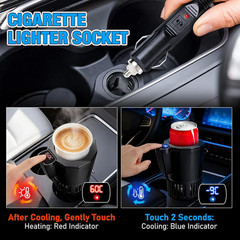 2 in 1 Auto Cooling and Heating Car Cup Holder with Insulation Lid for Car Coffe