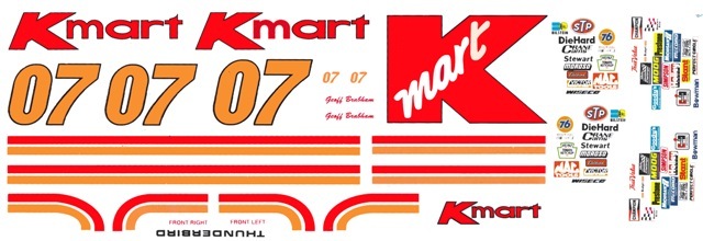 #07 Geoff Brabham Thunderbird 1994 1/24th – 1/25th Scale Waterslide Decals