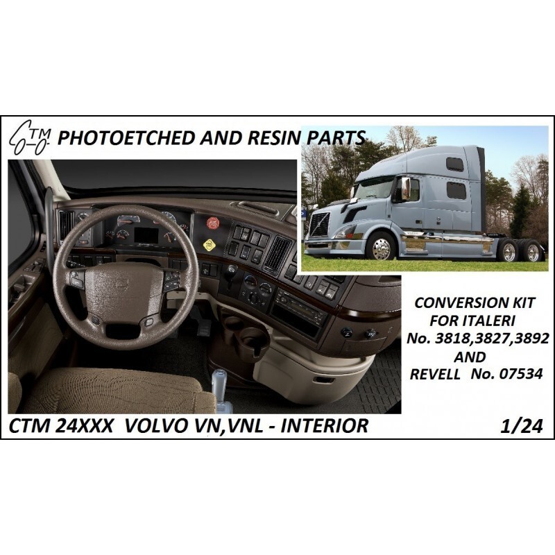 CTM 1/25 Revell/Italeri Volvo VN VNL Interior/Dash Detail Conversion Photoetch