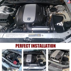 4-Inch Cold Air Intake Kit with Heat Shield + Filter Compatible for Dodge