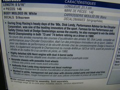 DICK LANDY’S 68 DODGE CHARGER 426 CU. IN HEMI SUPER STOCK FACTORY SEALED INSIDE