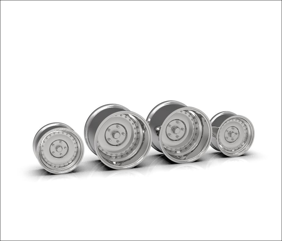 1:18 Chromed Muscle Machine Centerline Style Wheels For Stock Tires