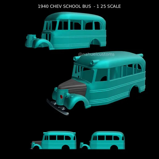 1/25 resin 3d printed 1940 Chevy bus by Nahuel Customs