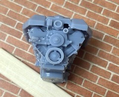 Resin Custom Cadillac LSA engine, Supercharged, for scale model cars, 1/24 1/25