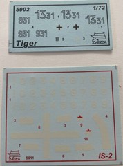 1/72 IS-2 and Tiger Tanks,Great Confrontation ZVEZDA 5200 Plastic Model Kit