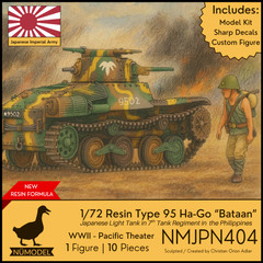 NUMODEL NMJPN404 | 1/72 Resin WWII IJA Type 95 Ha-Go Light Tank “Bataan” Model
