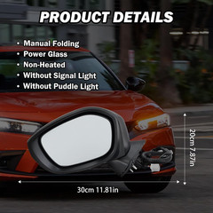 Left Driver Side Mirror Compatible with 2022 2023 2024 2025 Honda Civic Sedan/Ha