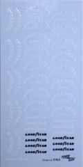 NASCAR DECAL 1981-1992 WHITE GOODYEAR / McCREARY TIRE DETAIL SHEET 1/24-1/25