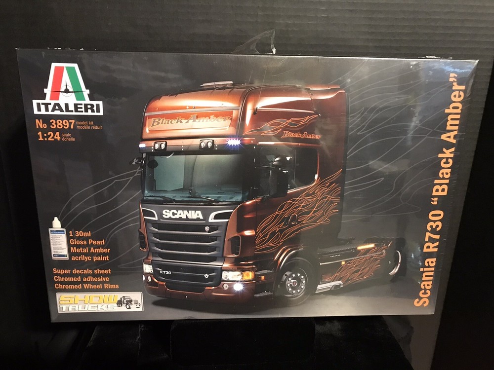 ITALERI 3897 SCANIA R730 “BLACK AMBER” SHOW TRUCK MODEL KIT-NIB-1:24 SCALE