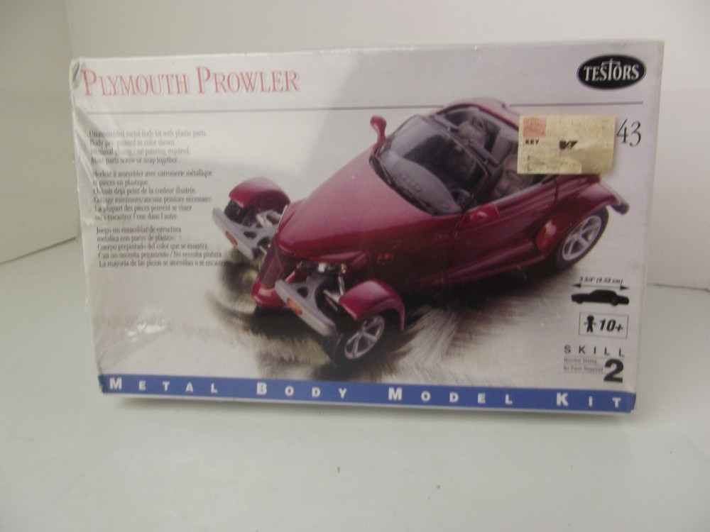 Model Testors Plymouth Prowler 1:43 Scale Metal Kit Sealed Box 1998 Skill Lvl 2