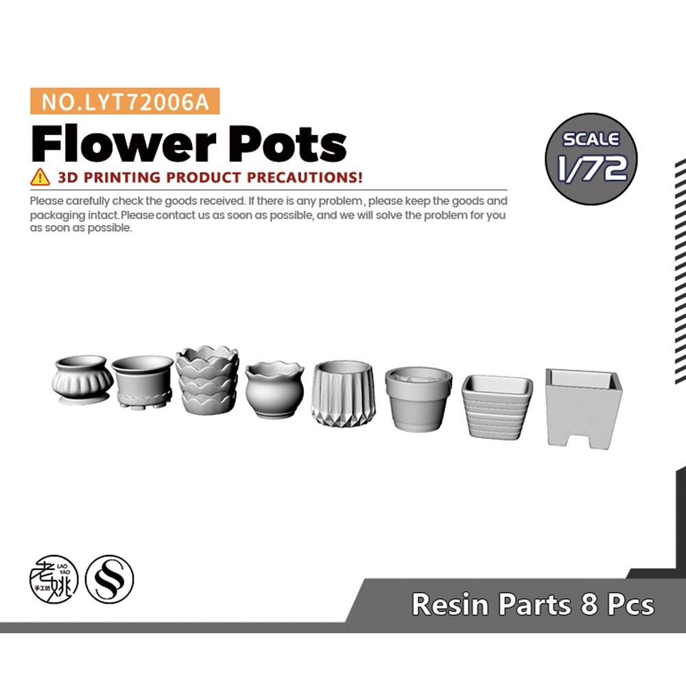 Yao’s Studio LYT72006A 1/72 Model Railroads Display Prop Flower Pots