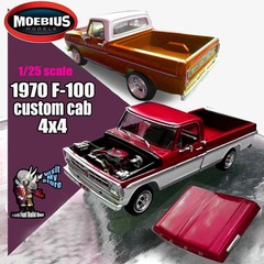 MOEBIUS MODELS 1230 1/25 1970 FORD F-100 CUSTOM CAB 4X4 PLASTIC MODEL KIT