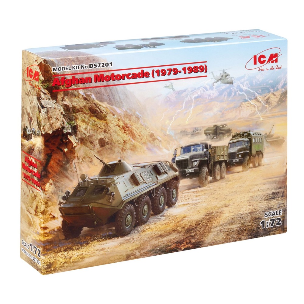 ICM DS7201 Plastic model kit 1:72 Afghan Motorcade (1979-1989) URAL, ATZ, BTR