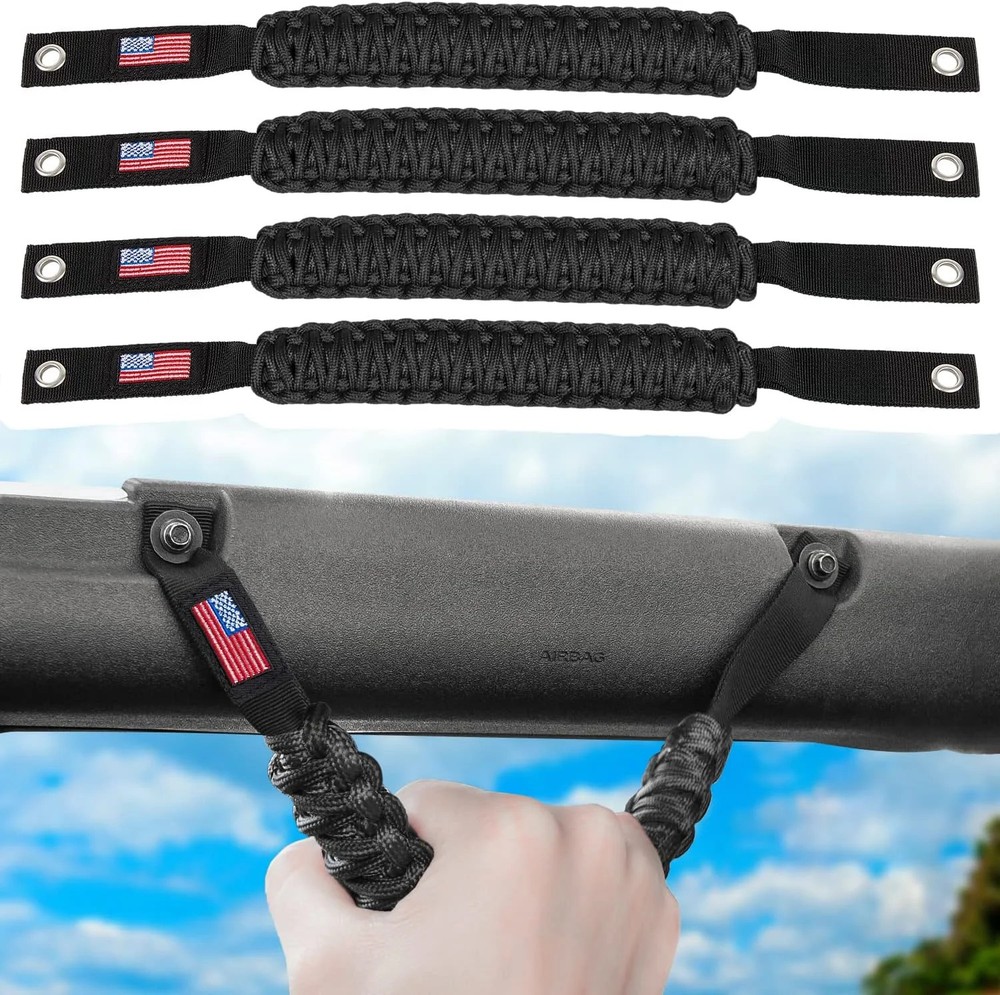 E-cowlboy Roll Bar Grab Handles Paracord Grip Handle for Ford Bronco 2021 2022 2