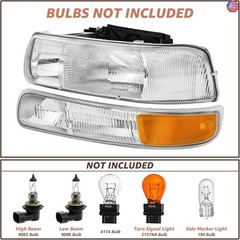 Headlights Assembly Compatible with 1999-2002 Chevy Silverado 1500 2500,