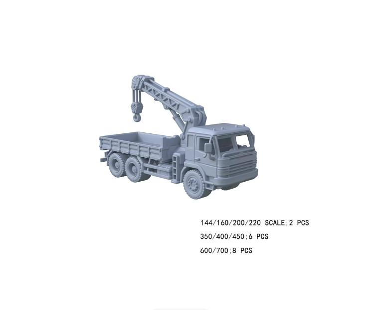 3D Printed 1/350/400 /700 Truck-mounted crane Unpainted Model