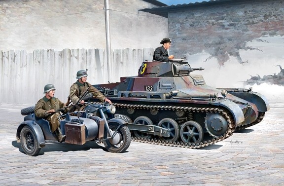 Academy 1/35 German Panzer I Ausf. B & Motorcy #13556 *sealed* 📌USA📌New Rel.