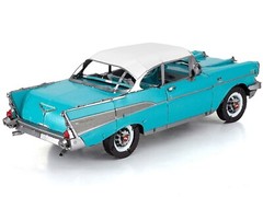 1957 CHEVROLET BEL AIR TURQUOISE STEEL MODEL KIT BY METAL EARTH ME1010