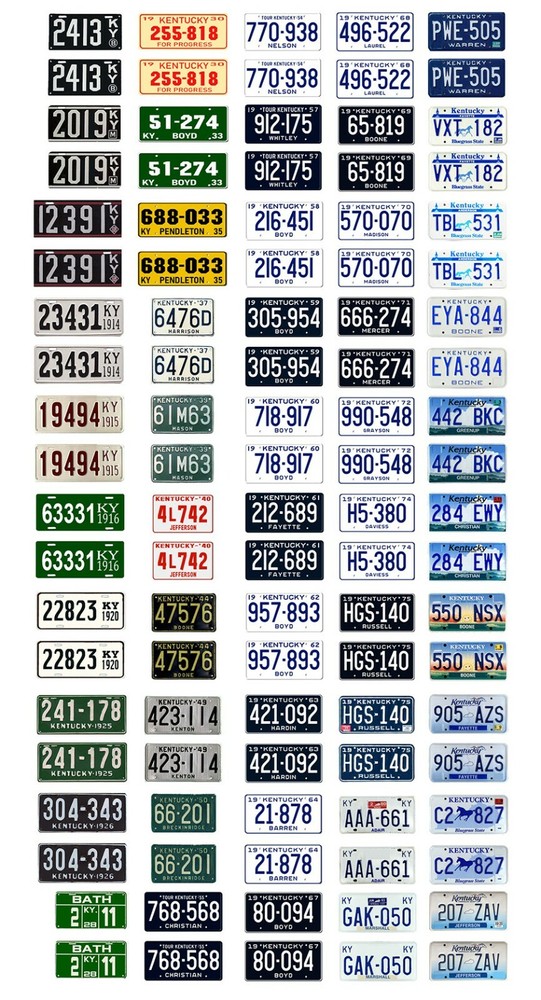 1/25 scale model car assorted USA Kentucky license plates state tags