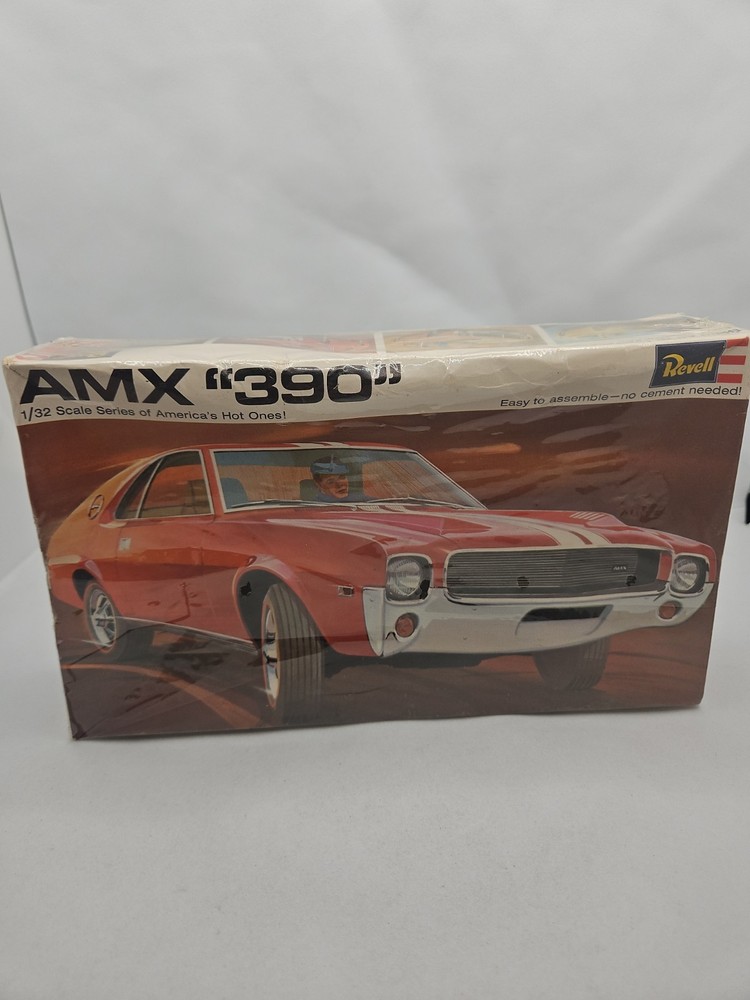 Vintage Revell AMX “390” Hot Ones #H-1296 Model Kit 1/32 Sealed #BK1