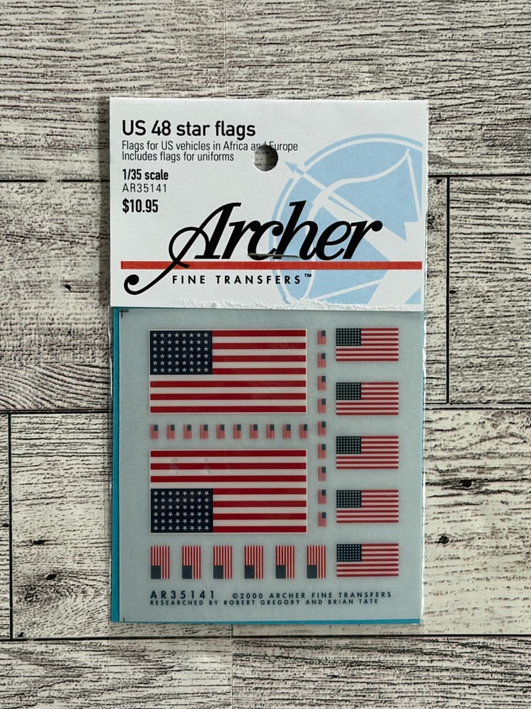Archer Fine Transfers – US 48 Star flags-US vehicles Akrica/Europe -1:35-AR35141