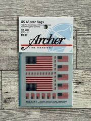 Archer Fine Transfers – US 48 Star flags-US vehicles Akrica/Europe -1:35-AR35141