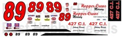 #89 Johnny Barnes Hopper-Crews Mercury 1/24th Scale Nascar Waterslide Decals