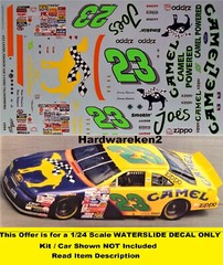 NASCAR DECAL #23 SMOKIN JOE’S 1996-1997 FORD THUNDERBIRD JIMMY SPENCER 1/24