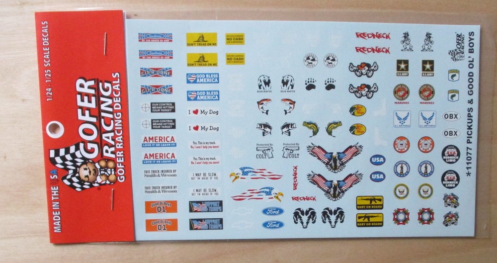 Pickups and Good Ol Boys 1:24 1:25 GOFER DECALS CAR MODEL 11077