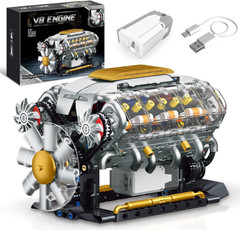 V8 Combustion Engine Model Kit That Runs – Build Your Own STEM Mini V8