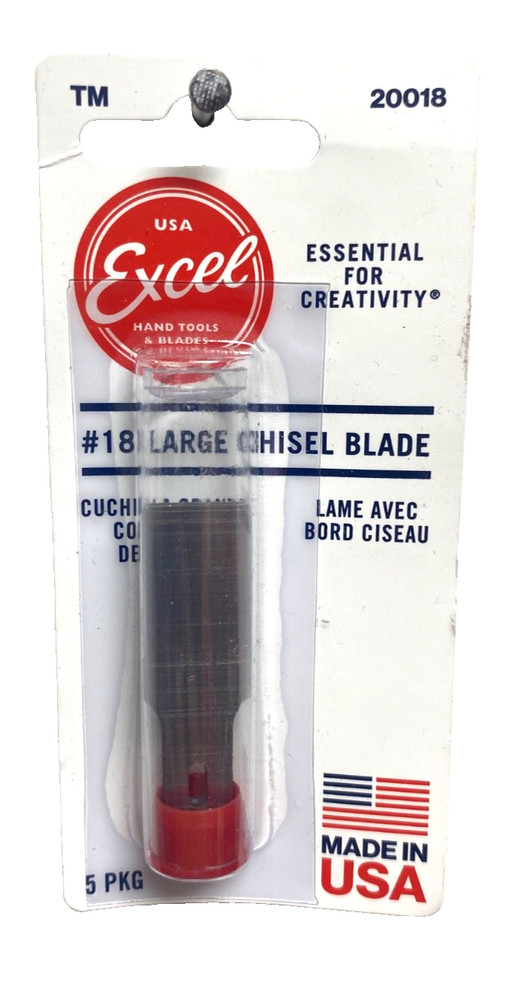 Excel Hobby Blades 20018 Medium Duty Replacement Large Chisel Blade pkg (5)