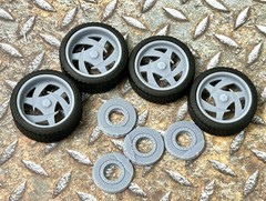 Resin 20 Inch Retro “Boyd’s ULT 1” Model car Wheels/Tires 1/24 1/25 scale