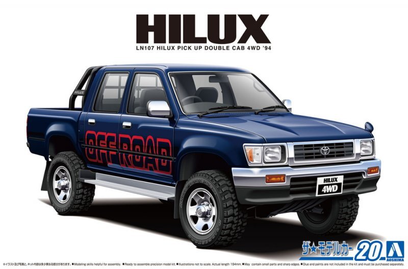 Aoshima 1/24 The Model Car(20)Kit Toyota Hilux 4WD LN107 Pick-Up Double Cab