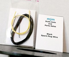 6 Feet Black Spark Plug Wire 1/24 1/25 Scale With Yellow Boot Material