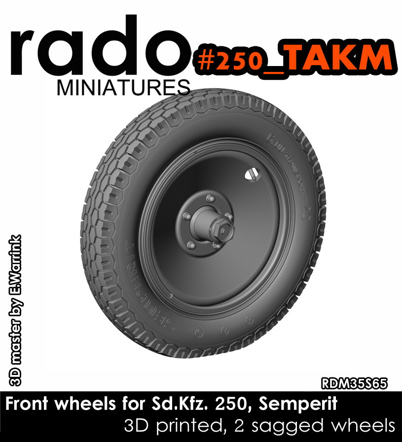 Rado Miniatures 1/35 Sd.kfz. 250 Wheels (Semperit) for Takom kit