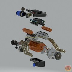 1:25-1:24 Scale Resin Chevy LSX 454/376 Supercharged Engine Kit