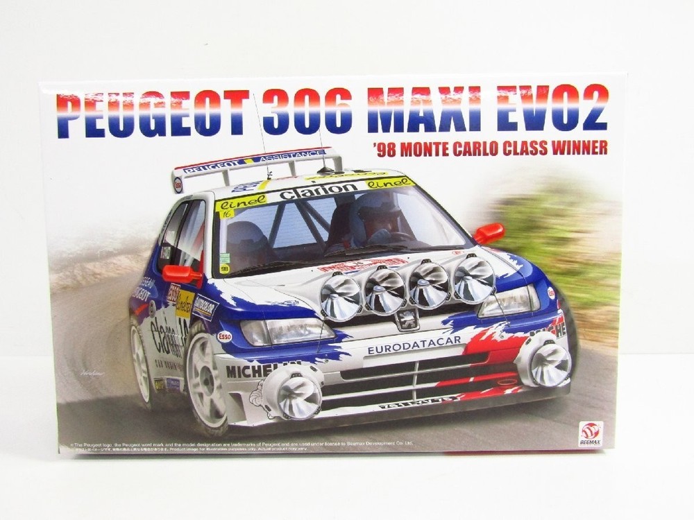 BEEMAX Peugeot 306 Maxi EVO2 1/24 Rally Monte Carlo 1998 Winner Model Kit Japan