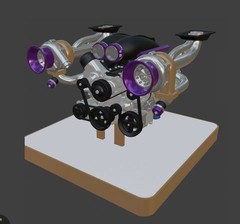 LS3 6.2L Twin Turbo Engine 1/6 Scale 3D Printed Display Model V8