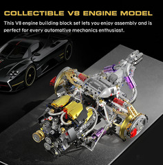 V8 Engine Model Kit That Works, Build Your Own Visible Car Motor 8-Cylinder | 13