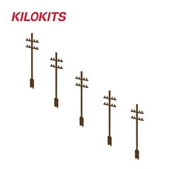 KILOKITS 5PCS 1/35 Telegraph Poles 2 Cross Bars Model Kits WWII Military Diorama