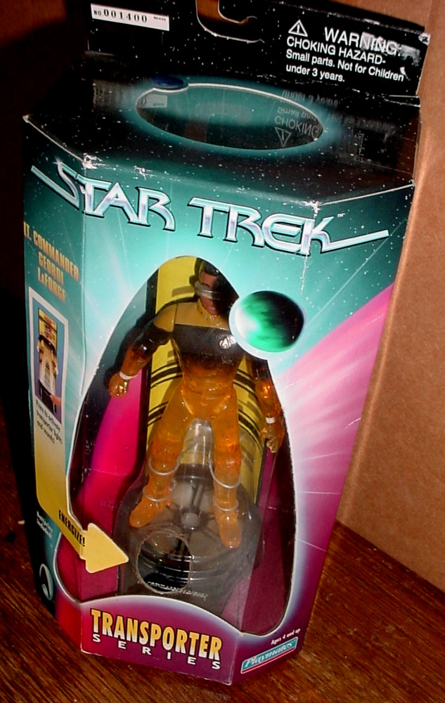 STAR TREK TNG Transporter Series Lt. Commander Geordi LaForge MIB WORKING TOY