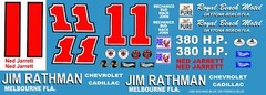 #11 Ned Jarrett Jim Rathman 1961-62 Chevrolet 1/24th – 1/25th Scale Decals