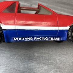 VINTAGE 1980’S FORD MUSTANG T-TOP LARGE RED PLASTIC 10″ TOY CAR BY GAY TOYS